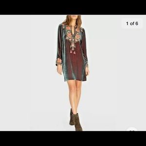 NWT 2-tone Johnny Was Maeve crushed velvet tunic